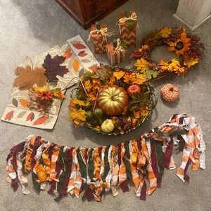 Hobby Lobby Autumn Wreath with Orange and Red Accents